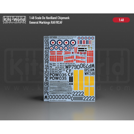 Kits World Kw148246 1/48 Decal For De Havilland Canada Dhc-1 Chipmunk