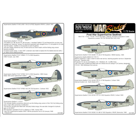 Kits World Kw172084 1/72 Decal For Supermarine Spitfire Mk Xix Accessories For Aircraft