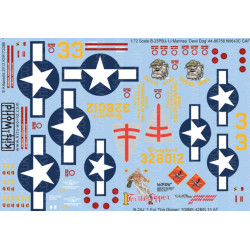 Kits World Kw172086 1/72 Decal For B-25 Mitchell Accessories For Aircraft