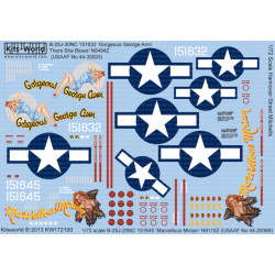 Kits World Kw172100 1/72 Decal For B-25j Mitchells Gorgeous George Ann