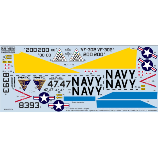 Kits World Kw172104 1/72 Decal For Phantom F-4b Accessories For Aircraft Kits World Kw172104 1/72 Decal For Phantom F-4b Accessories For Aircraft