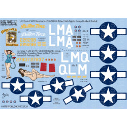 Kits World Kw172129 1/72 Decal For P-47d Razorbacks Button Nose Triss