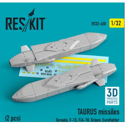Reskit Rs32-0450 1/32 Taurus Missiles 2 Pcs Tornado F15 Fa18 Gripen Eurofighter 3d Printed