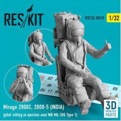 Reskit Rsf32-0010 1/32 Mirage 2000c 2000.5 India Pilot Sitting In Ejection Seat Mb Mk.10q Type1 3d Printed