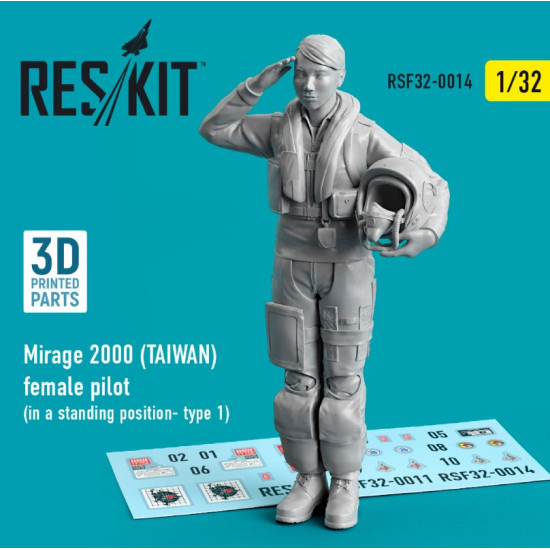 Reskit Rsf32-0014 1/32 Mirage 2000 Taiwan Female Pilot In A Standing Position Type 1