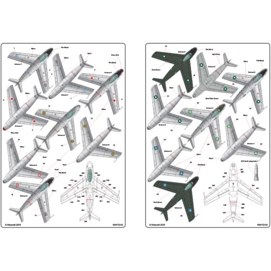 Kits World Kw172143 1/72 Decal For North American F-86 Sabre Accessories Kit Kits World Kw172143 1/72 Decal For North American F-86 Sabre Accessories Kit