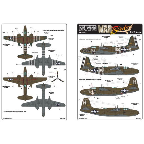 Kits World Kw172147 1/72 Decal For A-20 Douglas Havocs Accessories For Aircraft