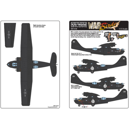 Kits World Kw172149 1/72 Decal For Pby-5 Catalina Black Cats Accessories For Aircraft Kits World Kw172149 1/72 Decal For Pby-5 Catalina Black Cats Accessories For Aircraft