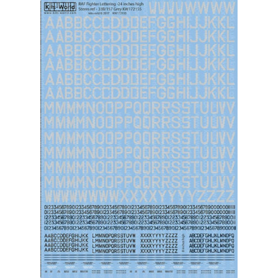 Kits World Kw172155 1/72 Stores Ref 33b/157 Raf Letter Codes 24 Inches High