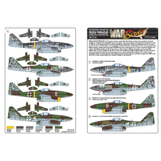 Kits World Kw172156 1/72 Messerschmitt Me-262a-1a Iii/Ejg 2 Oberst Heinz Bar