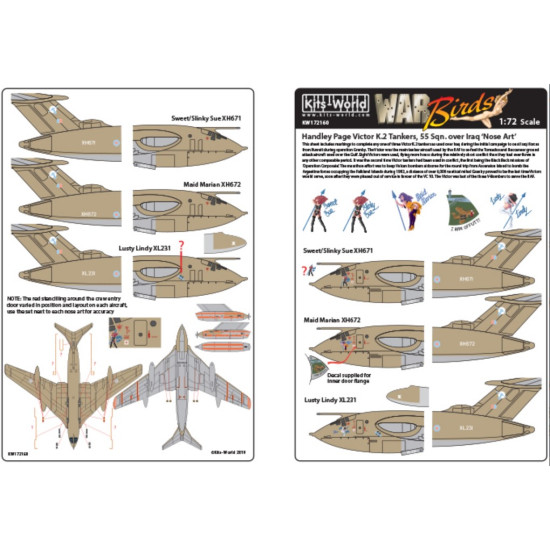 Kits World Kw172160 1/72 Decal For Handley Page Victors Accessories Kit