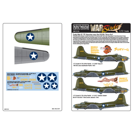 Kits World Kw172176 1/72 Decal For Boeing Flying Fortress B -17e Of The Pacific Kits World Kw172176 1/72 Decal For Boeing Flying Fortress B -17e Of The Pacific