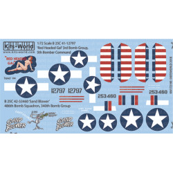 Kits World Kw172190 1/72 Decal For B-25c North American B-25 Mitchell
