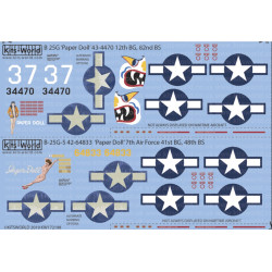 Kits World Kw172198 1/72 Decal For North American B-25g/H Mitchell