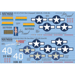 Kits World Kw172199 1/72 Decal For North American B-25j Mitchell