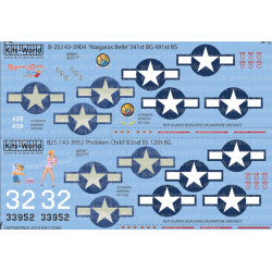 Kits World Kw172200 1/72 Decal For North American B-25j Mitchell Niagaras Belle