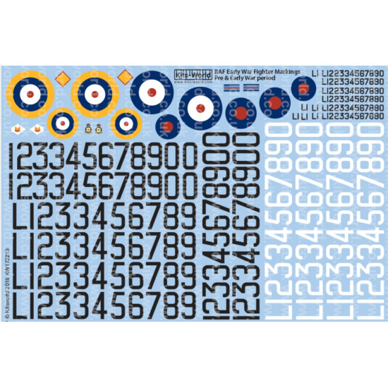 Kits World Kw172213 1/72 Pre And Early Wwii Serial And Cocarde Markings 1938 1940