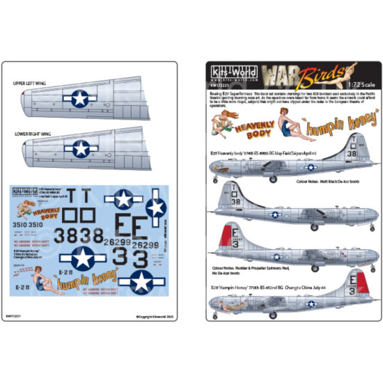 Kits World KW172221 1/72 Decal For Boeing B-29 Superfortress ...