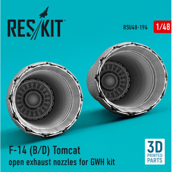 Reskit Rsu48-0194 1/48 F14 B D Tomcat Open Exhaust Nozzles For Gwh Kit 3d Printed