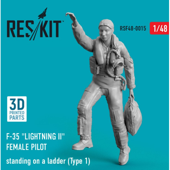 Reskit Rsf48-0015 1/48 F 35 Lightning Ii Female Pilot Standing On A Ladder Type 1 3d Printed