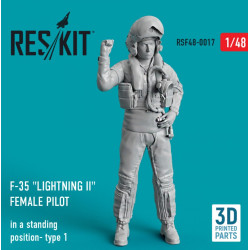 Reskit Rsf48-0017 1/48 F35 Lightning Ii Female Pilot In A Standing Position Type 1 3d Printed