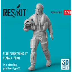 Reskit Rsf48-0018 1/48 F35 Lightning Ii Female Pilot In A Standing Position Type 2 3d Printed