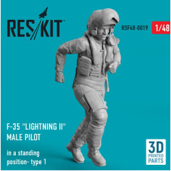 Reskit Rsf48-0019 1/48 F35 Lightning Ii Male Pilot In A Standing Position Type 1 3d Printed