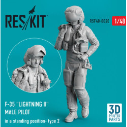 Reskit Rsf48-0020 1/48 F35 Lightning Ii Male Pilot In A Standing Position Type 2 3d Printed