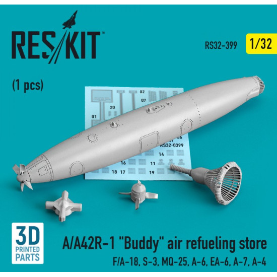 Reskit Rs32-0399 1/32 A A42r1 Buddy Air Refueling Store 1 Pcs Fa18 S3 Mq25 A6 Ea6 A7 A4 3d Printed