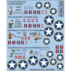 Kits World Kw144031 1/144 Decal For B-24d Liberator Accessories For Aircraft
