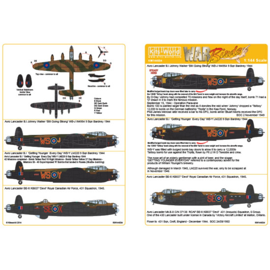 Kits World Kw144034 1/144 Decal For Bi Avro Lancaster Accessories For Aircraft