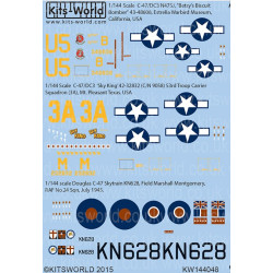 Kits World Kw144048 1/144 Decal For Douglas Dakota C-47/Dc3 Accessories Aircraft