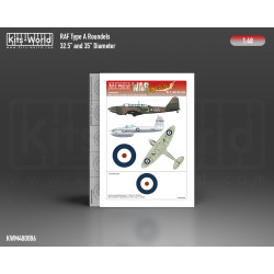 Kits World Kwm480086 1/48 Mask For Raf Type A Roundel 1915-1942 - 32.5 17.1mm And 35 18.5mm