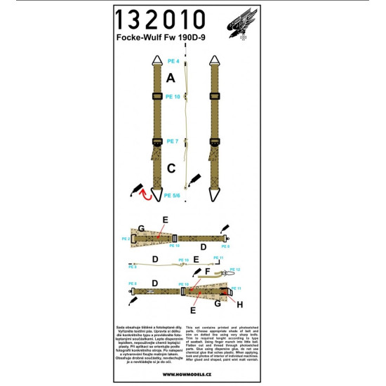 Hgw 132010 1/32 Seatbelts For Focke-wulf Fw190d-9 For Hasegawa And Revell Hgw 132010 1/32 Seatbelts For Focke-wulf Fw190d-9 For Hasegawa And Revell