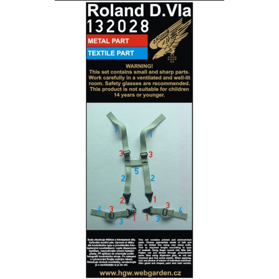 Hgw 132028 1/32 Seatbelts For Roland D.via For Wingnut Wings Kits