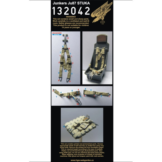 Hgw 132042 1/32 Seatbelts For Junkers Ju 87 Stuka For Hasegawa And Revell Kits Hgw 132042 1/32 Seatbelts For Junkers Ju 87 Stuka For Hasegawa And Revell Kits