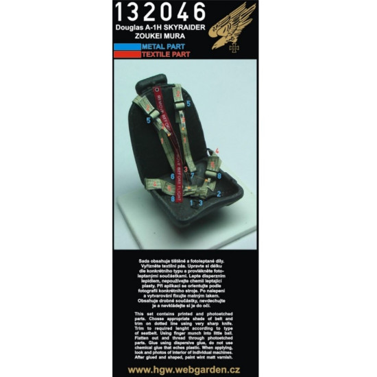 Hgw 132046 1/32 Seatbelts For A-1h Skyraider For Zoukei-mura Kit