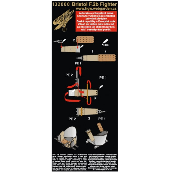 Hgw 132060 1/32 Seatbelts For Bristol F.2b Fighter For Wingnut Wings Kits