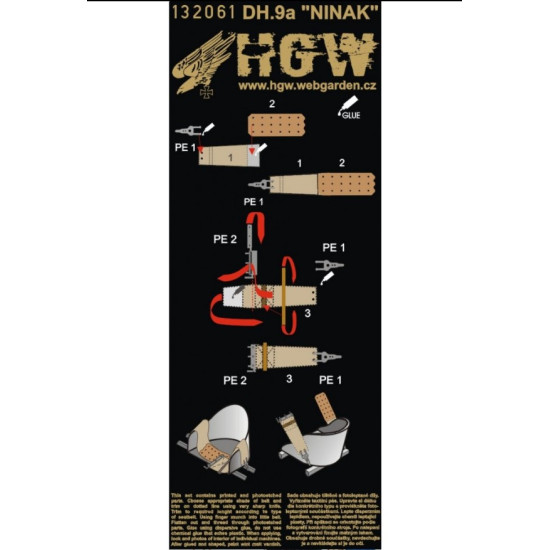 Hgw 132061 1/32 Seatbelts For Dh.9a Ninak For Wingnut Wings Kits