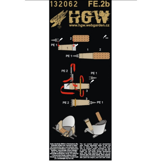Hgw 132062 1/32 Seatbelts For Raf Fe.2b For Wingnut Wings Kits