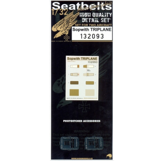 Hgw 132093 1/32 Seatbelts For Sopwith Triplane For Wingnut Wings Kits