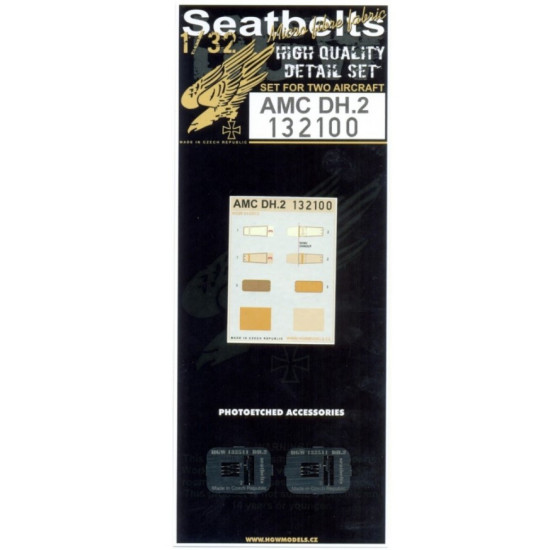 Hgw 132100 1/32 Seatbelts For Amc Dh.2 For Wingnut Wings Kits Hgw 132100 1/32 Seatbelts For Amc Dh.2 For Wingnut Wings Kits