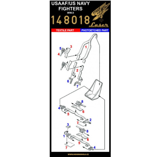 Hgw 148018 1/48 Seatbelts For Us Fighters Accessories For Aircraft