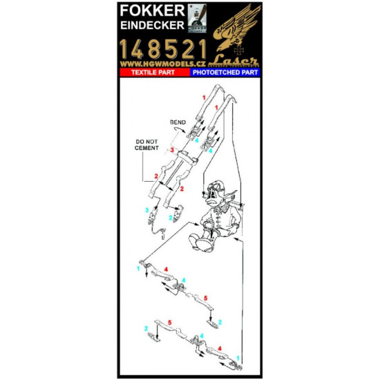 Hgw 148521 1/48 Seatbelts For Fokker Eindecker Accessories For Aircraft
