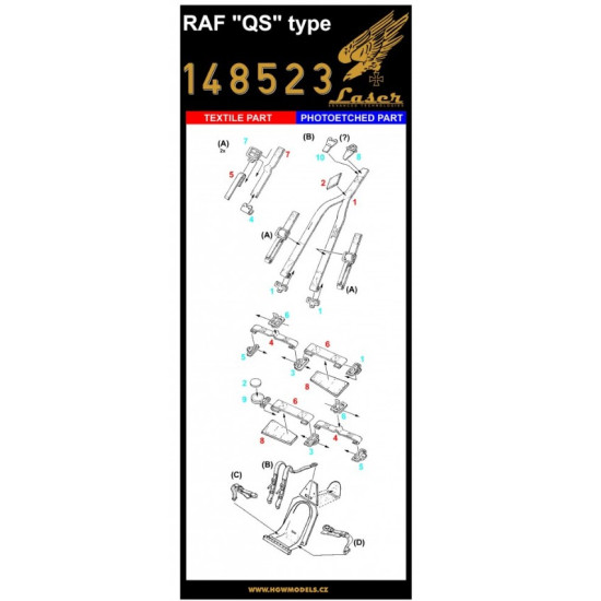 Hgw 148523 1/48 Seatbelts For Raf Qs Type Late Accessories For Aircraft