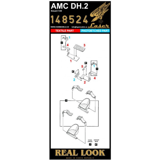 Hgw 148524 1/48 Seatbelts For Dh.2 Accessories For Aircraft