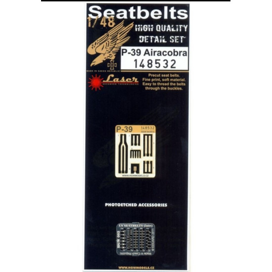 HGW 1/48 P-39 Airacobra seatbelts for Revell, Eduard & Hasegawa kits - 148532