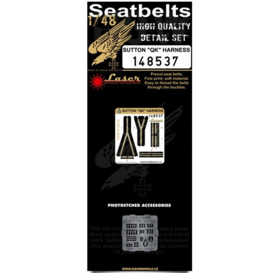 HGW 1/48 Seatbelts for Sutton QK Harness RAF Early - 148537 HGW 1/48 Seatbelts for Sutton QK Harness RAF Early - 148537