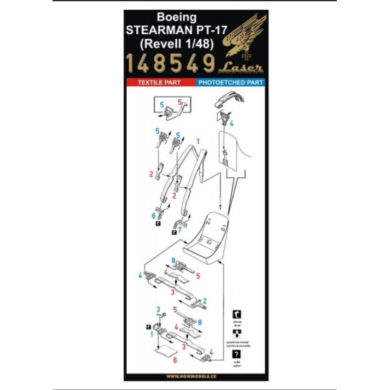 Hgw 148549 1/48 Seatbelts For Boeing Sterman Pt-17 Accessories For Aircraft