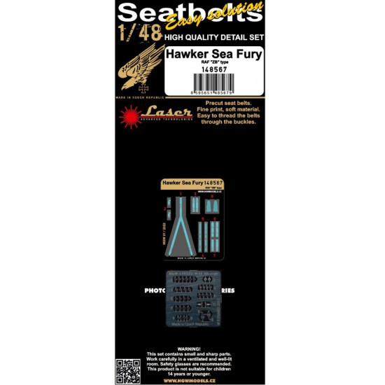 Hgw 148567 1/48 Seatbelts For Hawker Sea Fury Zb Type Accessories For Aircraft